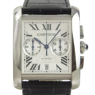 カルティエ(Cartier)の【本物保証】 箱・保付 超美品 カルティエ CARTIER タンクMC メンズ 自動巻き オートマ 腕時計 クロノグラフ 裏スケ W5330007(腕時計(アナログ))