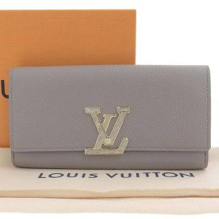 ルイヴィトン(LOUIS VUITTON)の【本物保証】 箱・布袋付 新品同様 ルイヴィトン LOUIS VUITTON LV ポルトフォイユ カプシーヌ ホック付長財布 M80928 日本限定 希少 レア(財布)