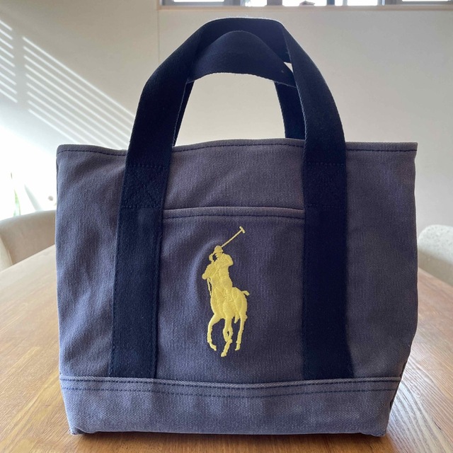 POLO RALPH LAUREN(ポロラルフローレン)のPOLO Ralph Lauren キャンバストート　ネイビー×イエロー レディースのバッグ(トートバッグ)の商品写真