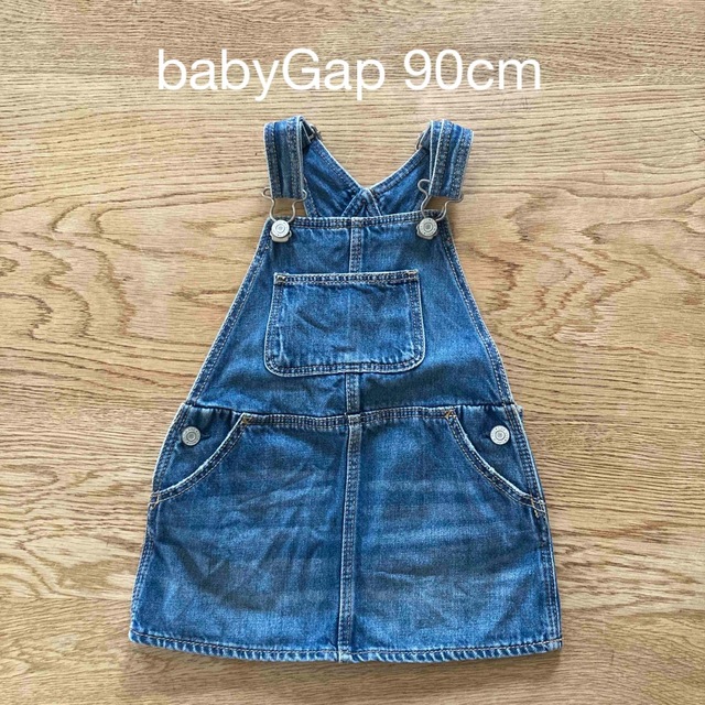 babyGAP(ベビーギャップ)のbaby Gapオーバーオール(スカート)90cm【中古品】 キッズ/ベビー/マタニティのキッズ服女の子用(90cm~)(ワンピース)の商品写真