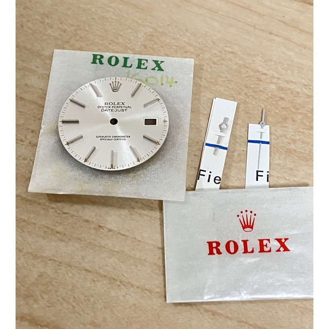 ロレックス デイトジャスト 16014用 文字盤 ダイヤル3針セットシルバー-