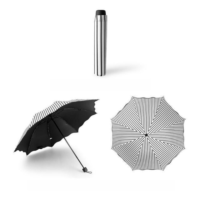★みかん様専用★ UVカット 折りたたみ傘 コンパクト ストライプ レディースのファッション小物(傘)の商品写真