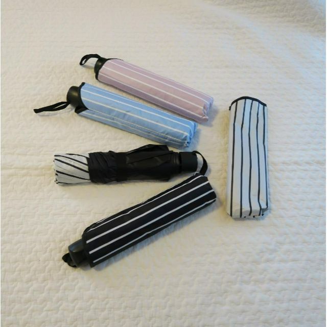 ★みかん様専用★ UVカット 折りたたみ傘 コンパクト ストライプ レディースのファッション小物(傘)の商品写真