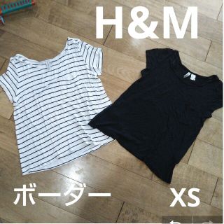 エイチアンドエム(H&M)のH&M 胸ポケット ボーダー Tシャツ XS(Tシャツ(半袖/袖なし))