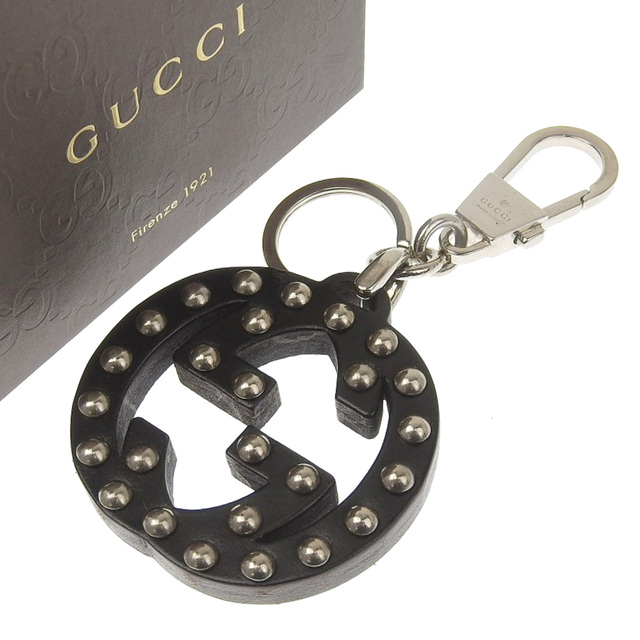 GUCCI グッチ Gロゴ キーホルダー キーチャーム レザー - キーホルダー