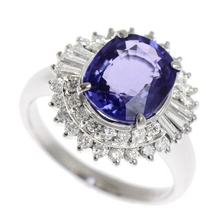 アザー(other)の【本物保証】 鑑付 超美品 リング プラチナ Pt900 タンザナイト 3.29ct メレダイヤモンド 0.79ct 13号 オシャレ  ノーブランド No brand(リング(指輪))