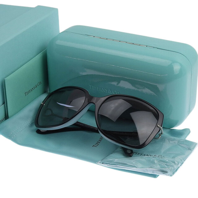 【本物保証】 箱・布袋付 美品 ティファニー TIFFANY & Co. サングラス ティファニーブルー ブラック 58□17 TF4101 F | フリマアプリ ラクマ