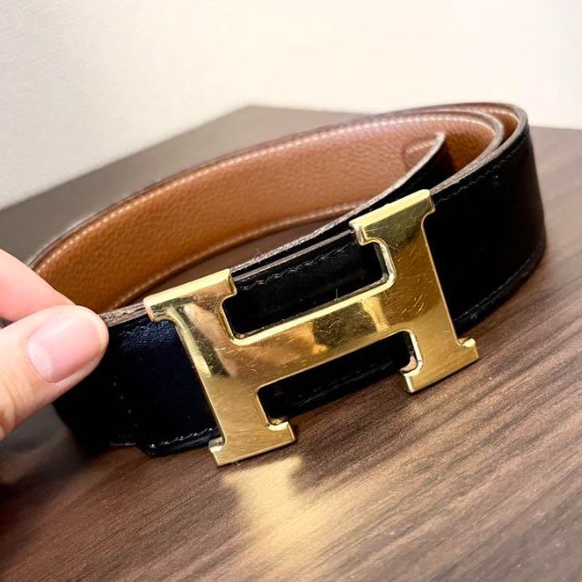 エルメス ベルト コンスタンス ゴールド金具 Hバックル ブラウン