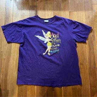 ディズニー(Disney)のティンカーベル　Tシャツ　ディズニー　Disney シャツ　古着　紫　ミッキー(Tシャツ/カットソー(半袖/袖なし))