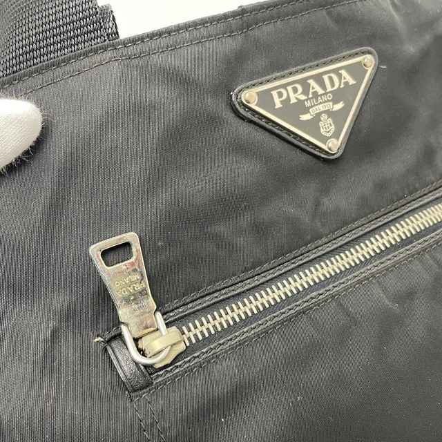 プラダ PRADA 斜め掛け トライアングルロゴ カバン 2WAY ボストンバッグ ナイロン ブラック 3