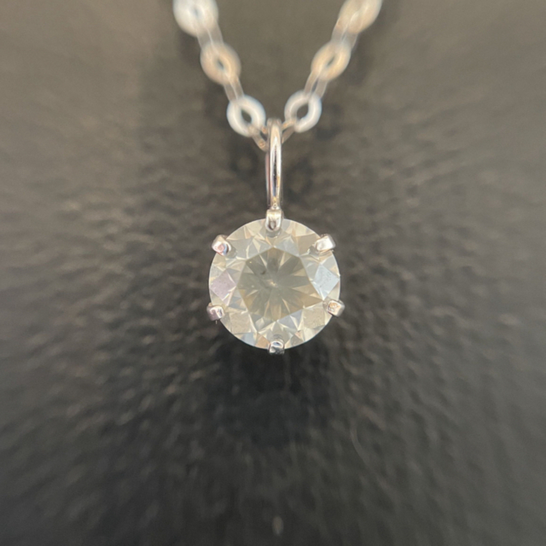 天然ダイヤモンドネックレス　一粒　0.368ct K18WG 鑑定書付き