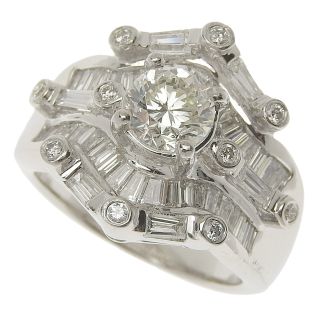 アザー(other)の【本物保証】 超美品 ダイヤリング Pt900 ダイヤ1.112ct メレダイヤ1.80ct 14号 16.1g  ノーブランド No brand(リング(指輪))