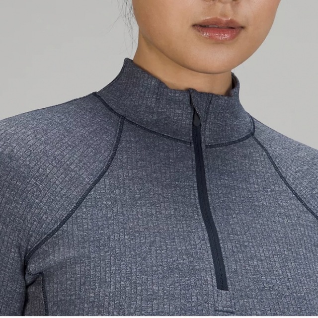 lululemon(ルルレモン)の【新品未使用】lululemon ルルレモン ラン クロップ ハーフジップ リブ レディースのトップス(その他)の商品写真