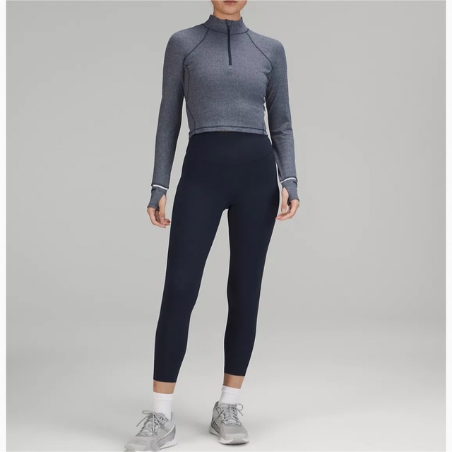 lululemon(ルルレモン)の【新品未使用】lululemon ルルレモン ラン クロップ ハーフジップ リブ レディースのトップス(その他)の商品写真