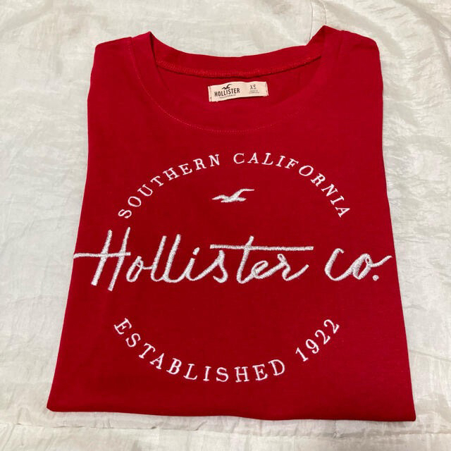 Hollister(ホリスター)の１回着☆ホリスターロンT赤XS長袖アバクロンビー&フィッチエアロポステール レディースのトップス(Tシャツ(長袖/七分))の商品写真