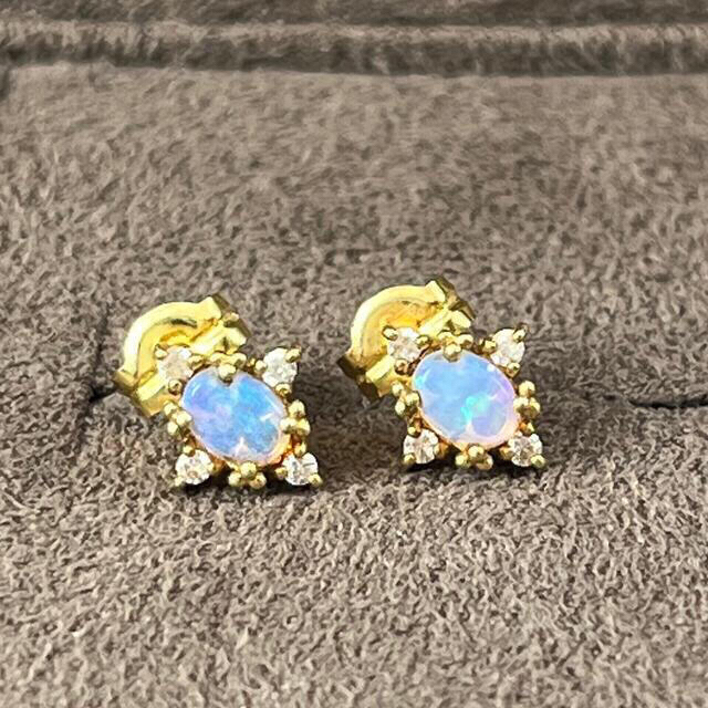 agete アガット オパールダイヤK18ピアス 愛用 miniindulgences.com.au