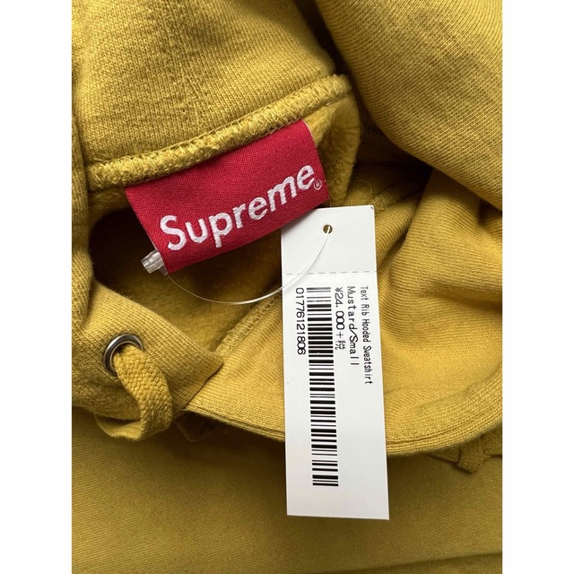 新品 S Supreme text rib hooded sweatshirt