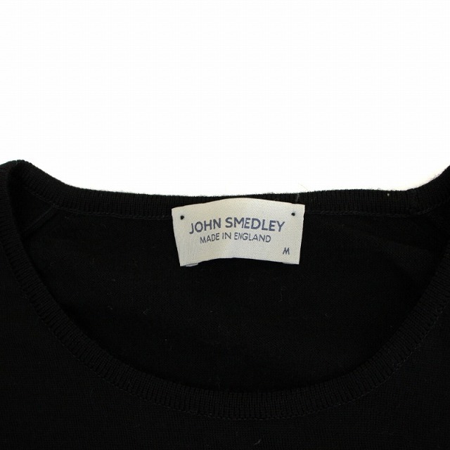 JOHN SMEDLEY(ジョンスメドレー)のジョンスメドレー ニット セーター Uネック プルオーバー 長袖 ウール M 黒 レディースのトップス(ニット/セーター)の商品写真