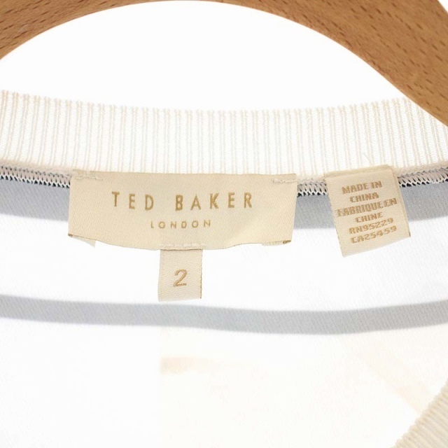 TED BAKER(テッドベイカー)のテッドベーカー ノーカラーカーディガン 長袖 花柄 2 白 マルチカラー レディースのトップス(カーディガン)の商品写真