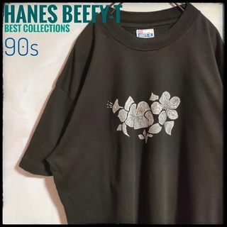 ヘインズ(Hanes)の【T81】ヘインズ ビーフィー 半袖Tシャツ 90s 花柄  古着 ヴィンテージ(Tシャツ/カットソー(半袖/袖なし))