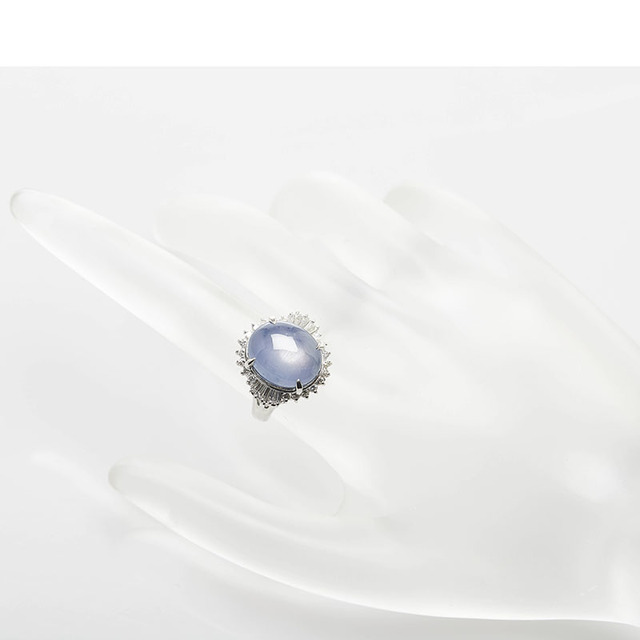 専門 販売 店 美品 Pt900 プラチナ リング 指輪 スターサファイア 10.45ct ダイヤ 0.50ct 【1-0097862】 リング(指輪) 