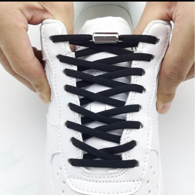 結ばない靴ひも　組み合わせ自由　2色2足分　カプセル　白　黒　シルバー　ブラック