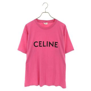 国内正規品 22AW CELINE スタッズ付チェックロゴオーバーTシャツ L灰
