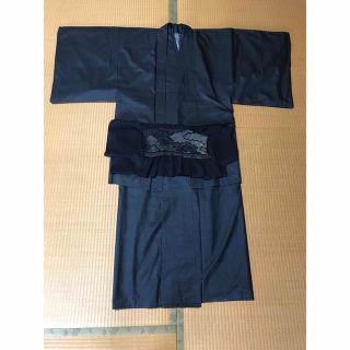 大島紬 着物&羽織&長襦袢&兵児帯&羽織紐5セット
