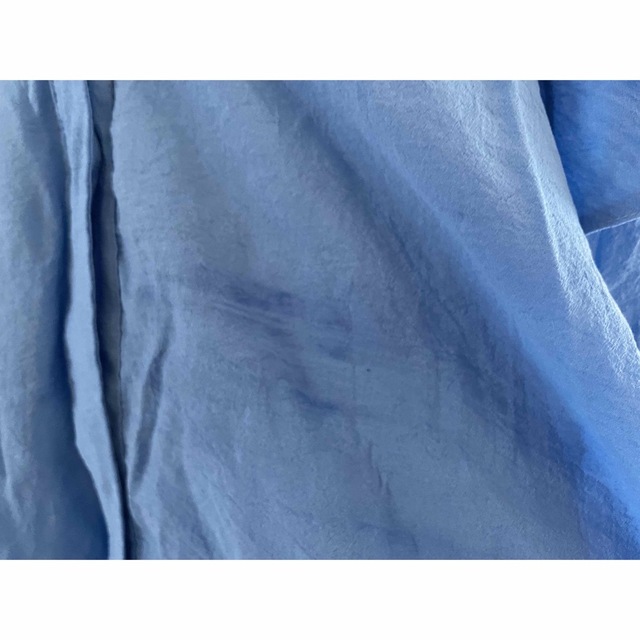 mystic(ミスティック)の最終お値下げ！mystic ラッフルカラーシャツ　ブルー レディースのトップス(シャツ/ブラウス(長袖/七分))の商品写真