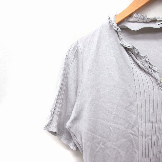 SCAPA(スキャパ)のスキャパ SCAPA フリル カットソー Tシャツ 半袖 オープンネック 無地 レディースのトップス(シャツ/ブラウス(半袖/袖なし))の商品写真