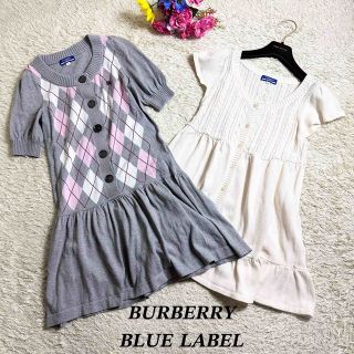 バーバリーブルーレーベル(BURBERRY BLUE LABEL)の2点セット バーバリーブルーレーベル ミニワンピース チュニック ホースロゴ Ｍ(ミニワンピース)