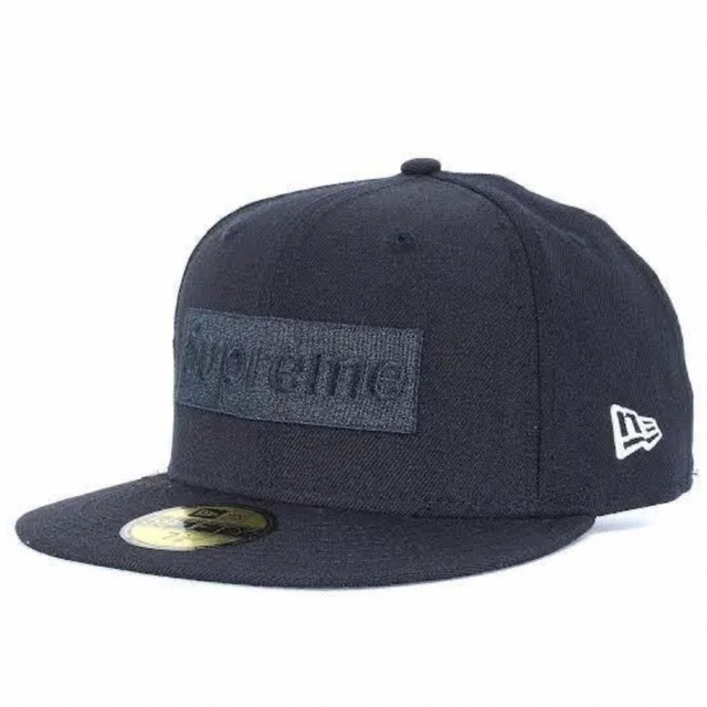 supreme cap ネイビー 7-3/8 美品 newera キャップ 紺