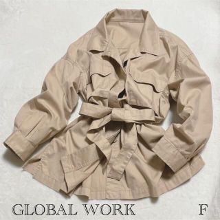 グローバルワーク(GLOBAL WORK)の【未使用 F】グローバルワーク ショートトレンチ風シャツジャケット リボンベルト(その他)