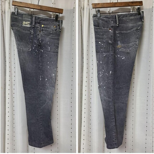 DENHAM - 【美品】デンハム Candiani製 RAZOR ペイント加工 W30 DENHAM - 【美品】デンハム Candiani製 RAZOR ペイント加工 W30