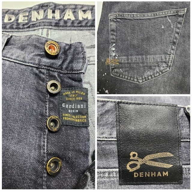 DENHAM - 【美品】デンハム Candiani製 RAZOR ペイント加工 W30 DENHAM - 【美品】デンハム Candiani製 RAZOR ペイント加工 W30