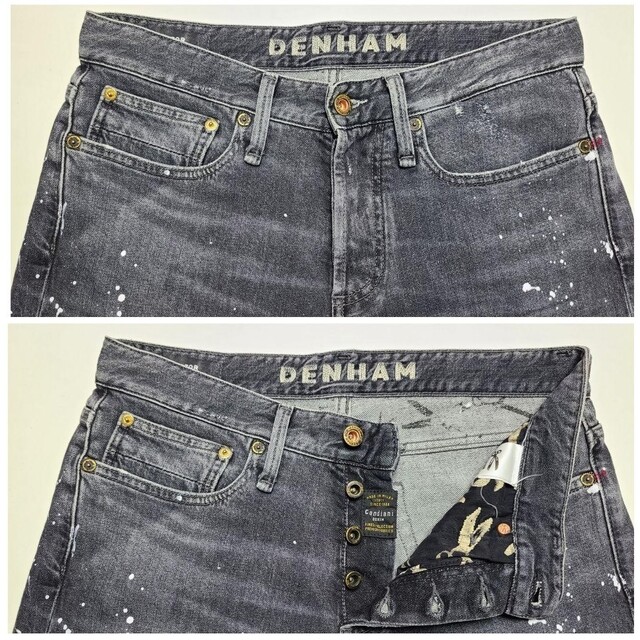 DENHAM - 【美品】デンハム Candiani製 RAZOR ペイント加工 W30 DENHAM - 【美品】デンハム Candiani製 RAZOR ペイント加工 W30