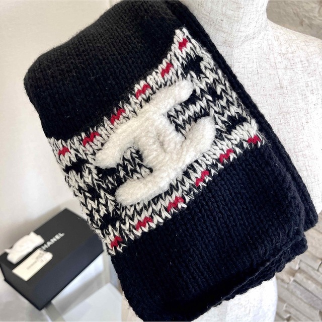 CHANEL】マフラー ニット ロゴ ファー ブラック | www.jarussi.com.br