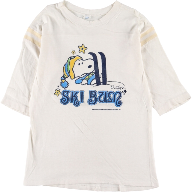 80年代 ARTEX SNOOPY スヌーピー フットボールTシャツ キャラクタープリントTシャツ USA製 メンズM ヴィンテージ /eaa328676