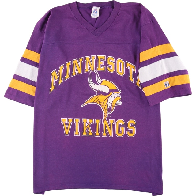 古着 90年代 LOGO7 NFL MINNESOTA VIKINGS ミネソタバイキングス フットボール七分袖Tシャツ USA製 メンズXL  ヴィンテージ /eaa331594 | フリマアプリ ラクマ