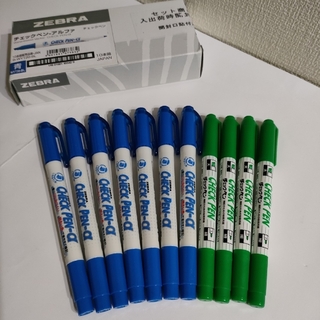ゼブラ(ZEBRA)の《値下げ!》ゼブラ 暗記用 チェックペン アルファ 青緑 11本(ペン/マーカー)