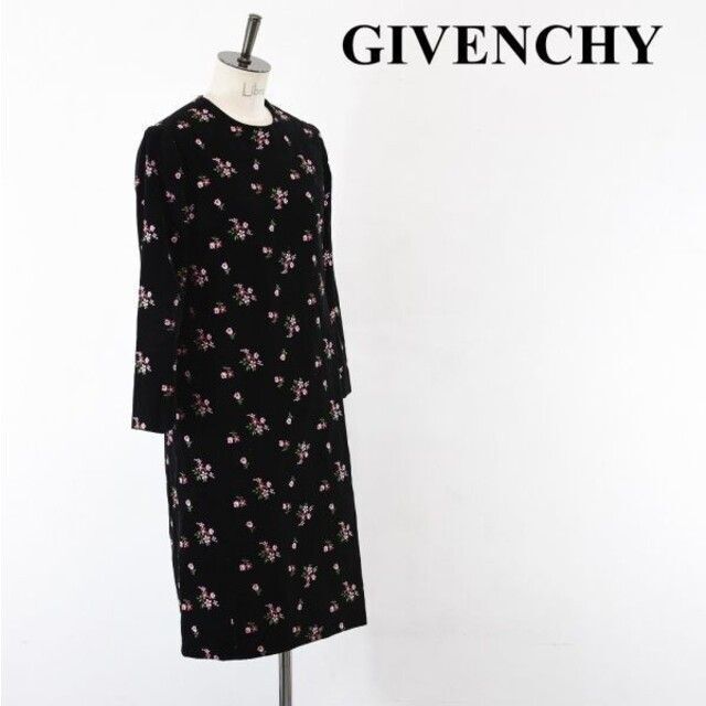 美品 【GIVENCHY】 ジバンシー (42) 花柄ワンピース ドレス シルク