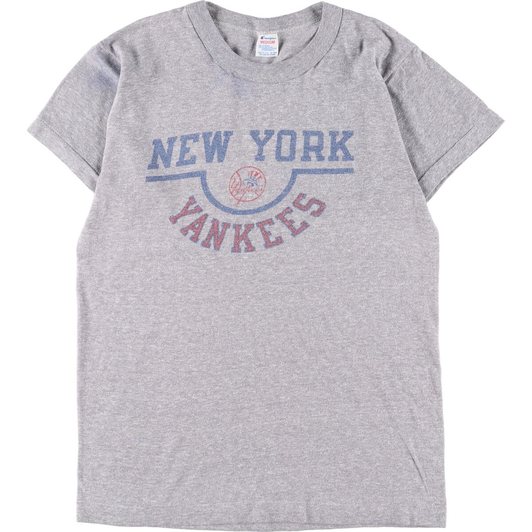 80年代 チャンピオン Champion トリコタグ MLB NEW YORK YANKEES ニューヨークヤンキース スポーツプリントTシャツ USA製 メンズS ヴィンテージ /eaa331567