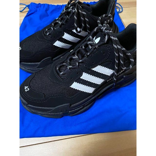 人気新品 Balenciaga 新品 ブラック 42 トリプルS adidas BALENCIAGA