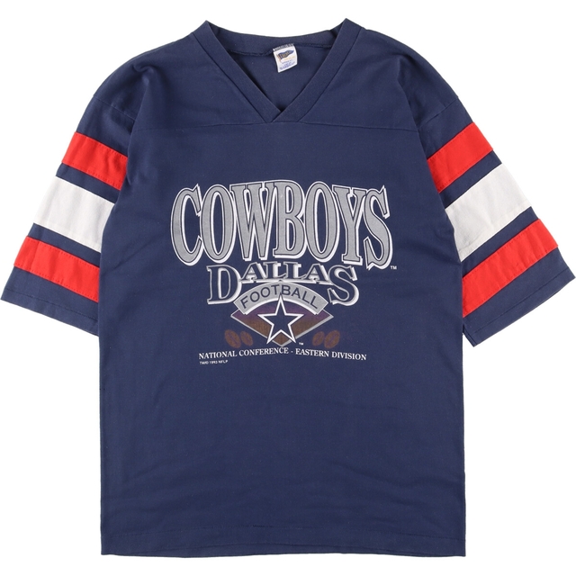 90年代 TRENCH NFL DALLAS COWBOYS ダラスカウボーイズ フットボール七分袖Tシャツ USA製 メンズM ヴィンテージ /eaa331537