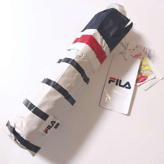 FILA(フィラ)の新品 FILA 晴雨兼用 折りたたみ傘 日傘 ③ ホワイト UVカット レディースのファッション小物(傘)の商品写真