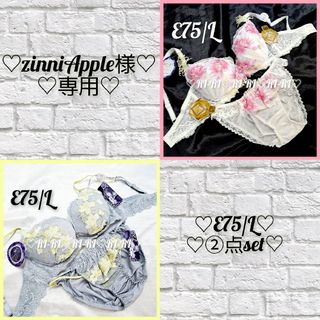 ♡zinniApple様専用♡ブラ&ショーツ②点set♡E75/L♡(Tシャツ(半袖/袖なし))