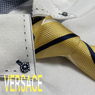 ヴェルサーチ(VERSACE)のヴェルサーチ　ネクタイ【未使用に近い】グレカ模様　メデューサ　光沢　厚手(ネクタイ)