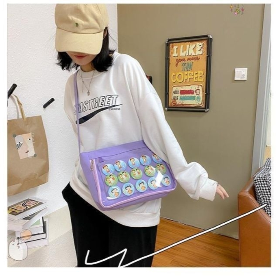 新品 推し活 痛 バッグ デコレーション 紫 ショルダー 痛バ グッズ レディースのバッグ(ショルダーバッグ)の商品写真
