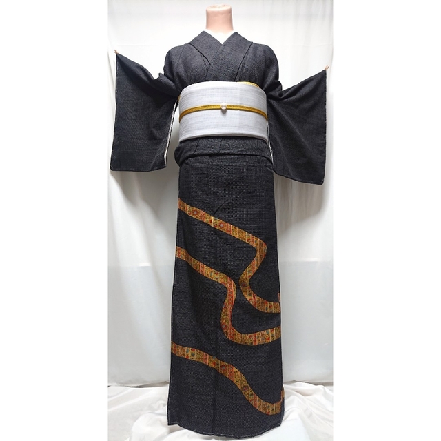 仕付け糸付き未使用品☆紬5点セット《草花文様》 【あすつく】 www