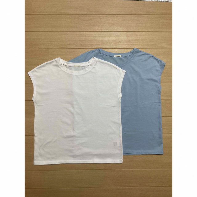 GU(ジーユー)のGU Tシャツ フレンチスリーブ 2枚組セット Sサイズ レディースのトップス(Tシャツ(半袖/袖なし))の商品写真